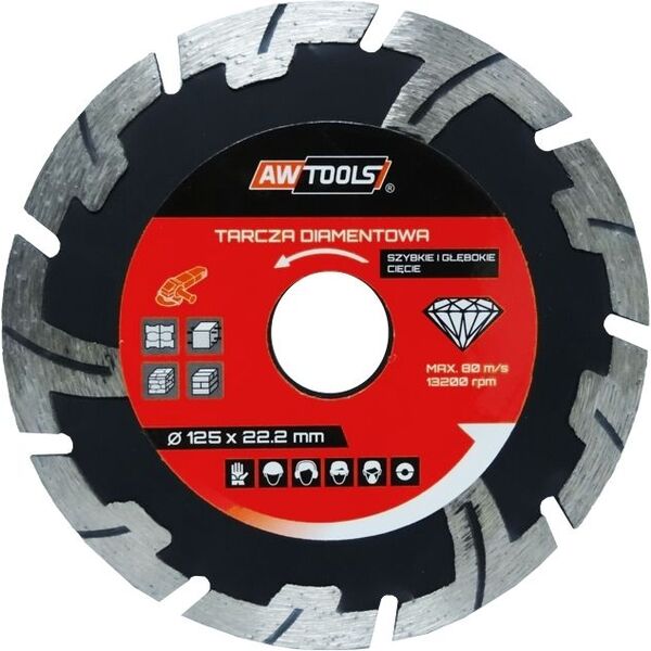 AWTools Tarcza diamentowa szybkie głębokie cięcie 125 x 22,2mm (AW46125) 4685546 5902198748397
