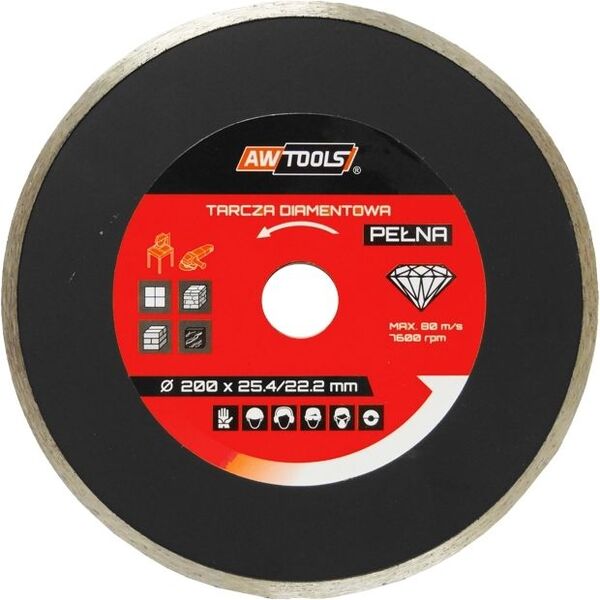 AWTools Tarcza diamentowa pełna 200 x 25,4mm (AW44200) 4685550 5902198748267