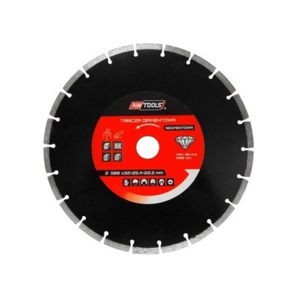 AWTools Tarcza diamentowa segmentowa 300 x 25,4-22,2mm (AW45300) 4685556 5902198748366