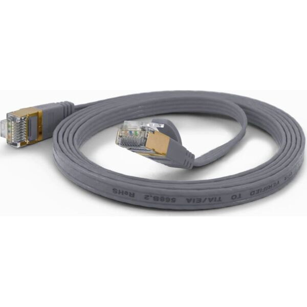 Wantec Wantec flates CAT6A FTP Patch Cable - 2 m - Cat6a - F/UTP (FTP) - RJ- 45 - RJ- 45 - gray (7077) 5274950 4250367770771