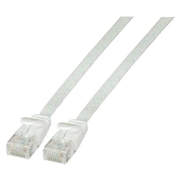 EFB Płaski kabel połączeniowy RJ45 U/UTP, kat. 6A, PVC, 0,5 m, biały 5294388 4049759155841
