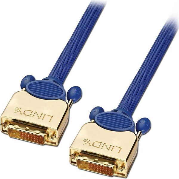 Kabel Lindy DVI-D - DVI-D 2m niebieski 5352851 4002888370400