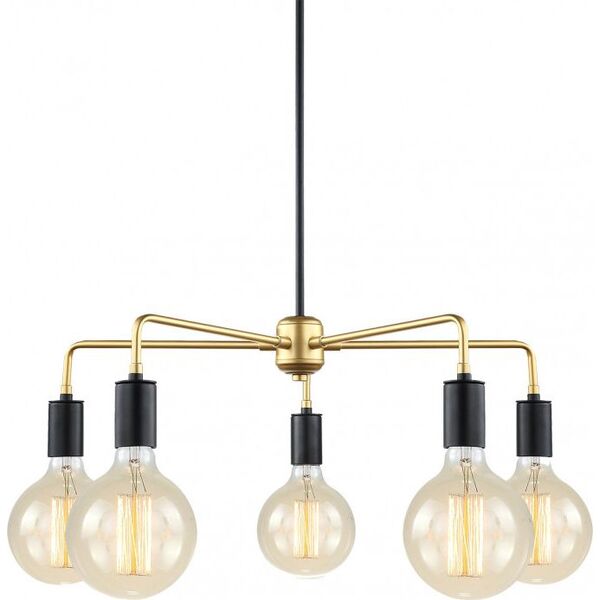 Lampa wisząca Italux Malene industrial złoty  (MDM3386/5 BK+GD) 5630769 5900644434665
