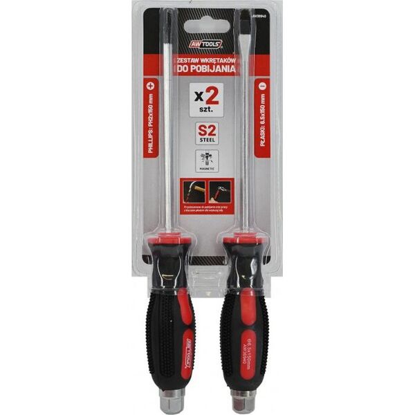 AWTools Zestaw wkrętaków do pobijania 2szt. (AW36940) 5772663 5903041034261