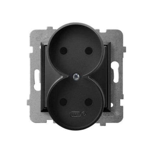 Ospel Gniazdo Aria podwójne czarny metalik (GP-2UR/m/33) 5775399 5907577484224
