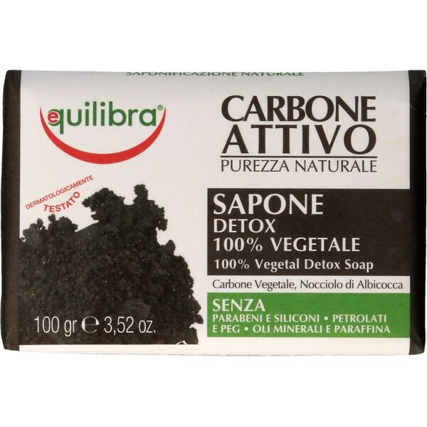 Equilibra Mydło w kostce Carbo Detox 100% Vegetal Detox Soap 100g 5892286 8000137015016