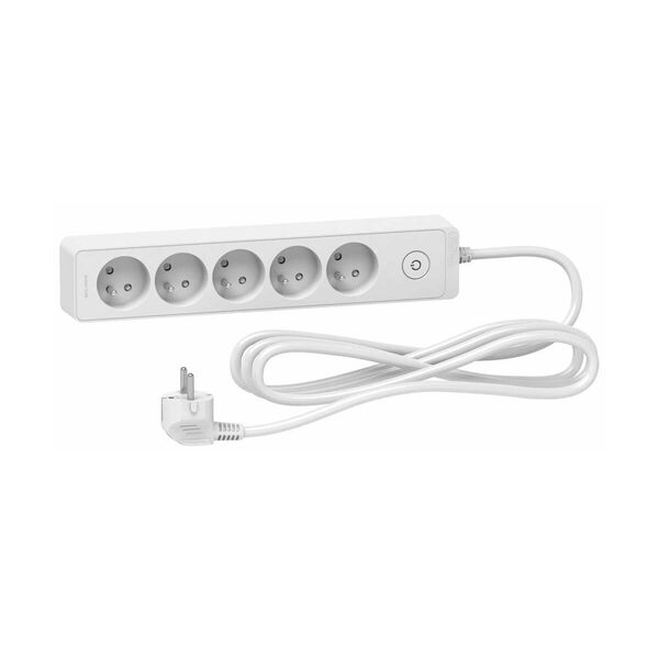 Listwa zasilająca Schneider Electric Odace przeciwprzepięciowa 5 gniazd 3 m biała (ST9353W) 5963622 3606489493752