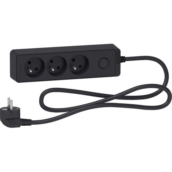 Listwa zasilająca Schneider Electric Odace przeciwprzepięciowa 3 gniazda 1.5 m czarna (ST9331B) 5963625 3606489493721