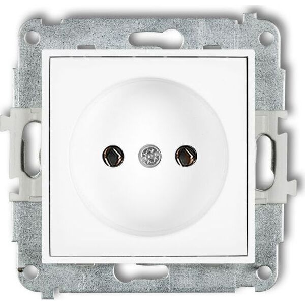 Karlik MINI Gniazdo pojedyncze b/u z przesłonami białe MGP-1p 6009907 5903268584327