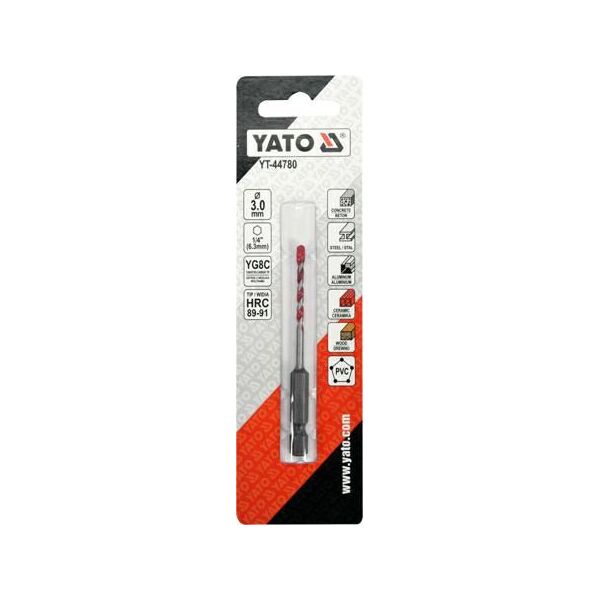 Wiertło Yato sześciokątne 3mm  (YT-44780) 6225590 5906083038297
