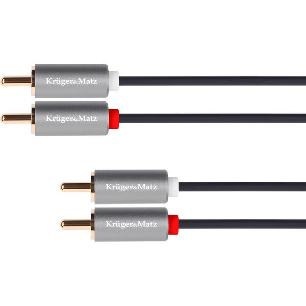 Kabel Kruger&Matz RCA (Cinch) x2 - RCA (Cinch) x2 1.8m szary (5065) 6228086 5901890033060