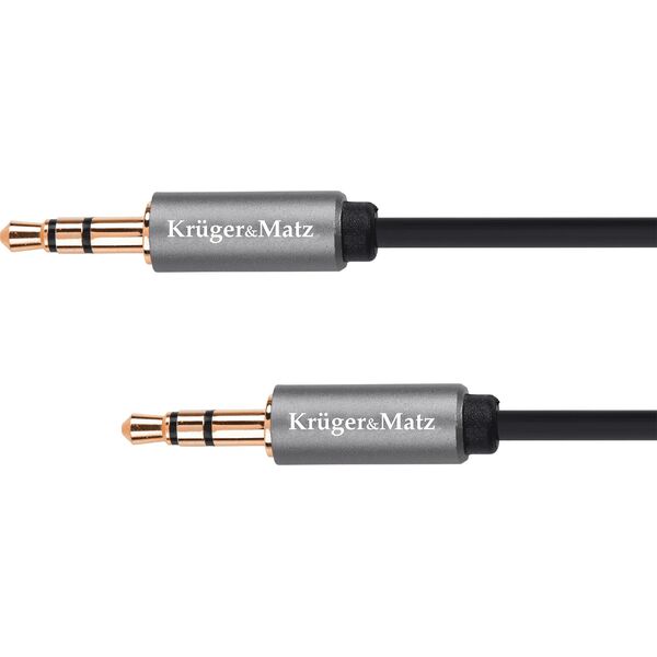 Kabel Kruger&Matz Jack 3.5mm - Jack 3.5mm 3m srebrny (KM1228) 6228116 5901890033244