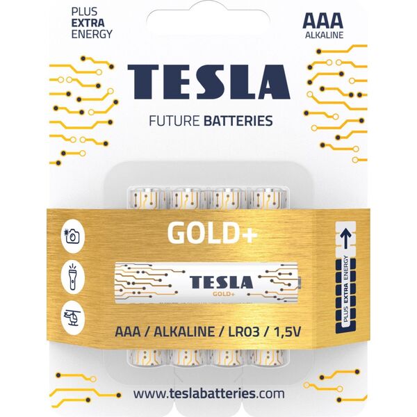Tesla TESLA GOLD Alkaline baterie AAA (LR03, mikrotužková, blister) 4 ks 6229278 8594183392264