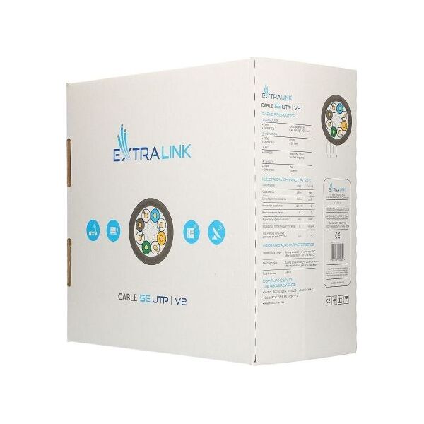 ExtraLink ExtraLink CAT5E UTP (U/UTP) V2 INDOOR TWISTED PAIR 305M 6403418 5903148910055