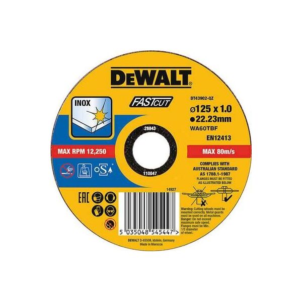 Dewalt tarcza do metalu 125x1,0mm (DT43902-QZ) 6420762 5035048545447
