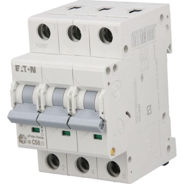 Eaton Wyłącznik nadprądowy 3P C 50A 6kA AC xPole Home HN-C50/3 194896 6458950 9010238063808
