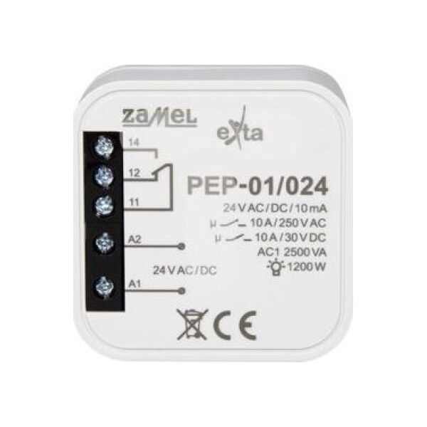 Zamel Przekaźnik elektromagnetyczny dopuszkowy 24VAC/DC 10A PEP-01/024 EXT10000257 6459269 5903669347781