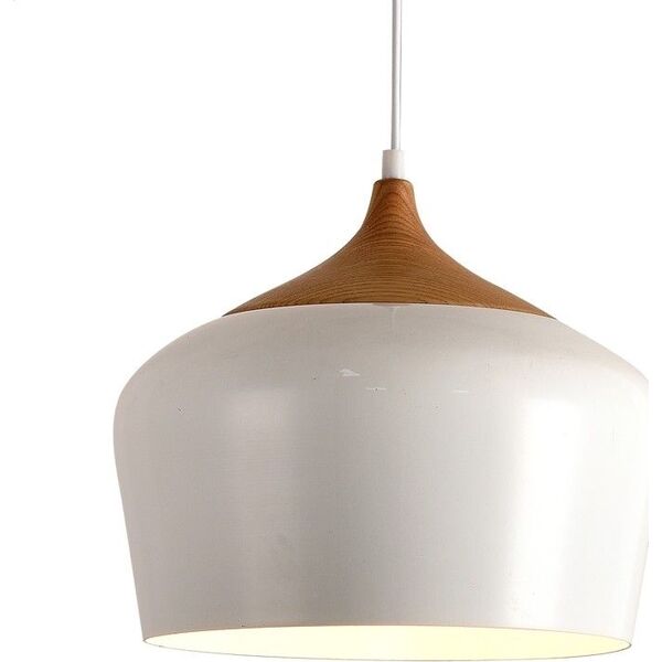 Lampa wisząca Platinet PLATINET PENDANT LAMP REJA P150322-L E27 METAL WHITE+WOOD 35x26 [44031] 6481841 5907595440318