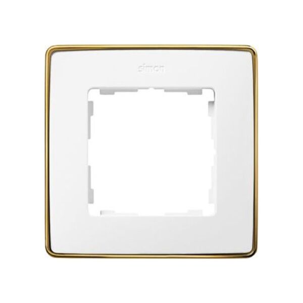 Kontakt-Simon Simon Detail 82 Ramka pojedyncza biało-złota 6505596 8421053119075