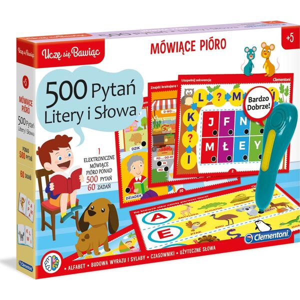Clementoni Mówiące Pióro 500 Pytań Litery i Słowa 6511183 8005125506552