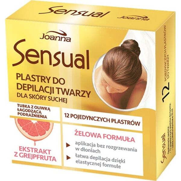 Joanna Sensual plastry do depilacji twarzy z ekstraktem z grejpfruta 12szt. 6535370 5901018018641