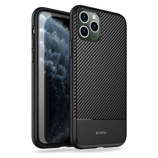 Crong Crong Prestige Carbon Cover Etui do iPhone 11 Pro (czarny) 6542323 5907731982597