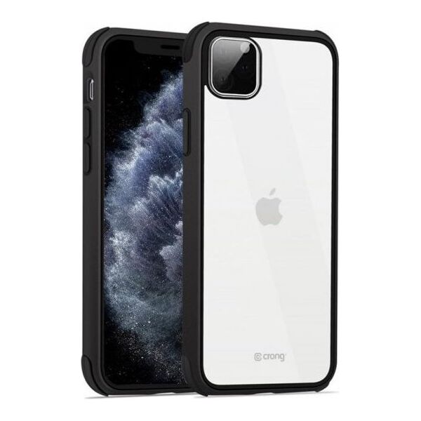 Crong Crong Trace Clear Cover Etui iPhone 11 Pro (5,8) czarna ramka 6542339 5907731982658