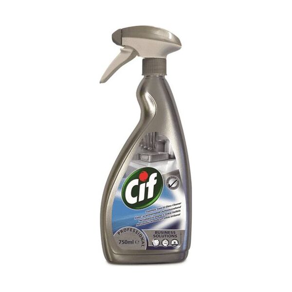 Staples CIF Płyn do czyszczenia PROFESSIONAL STAINLESS STEEL&GLASS CLEANER 750 ml 6604904 7615400116713