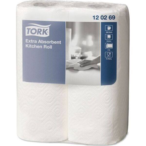 Staples Ręcznik kuchenny PREMIUM, 23 cm x 15,36 m biały, opakowanie 2 sztuki 6609485 7322540006308