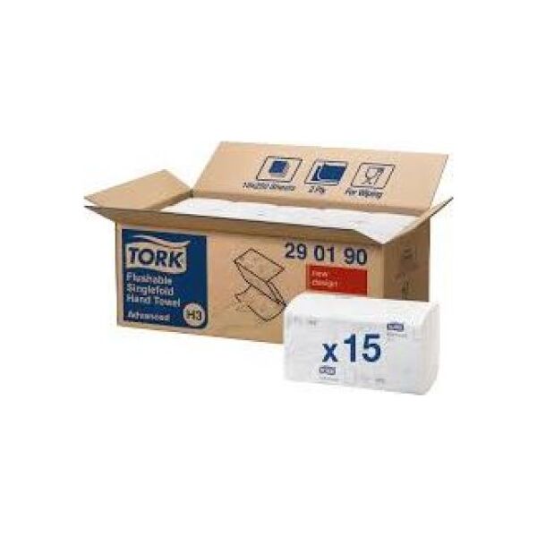 Tork Ręcznik w składce zz tork singlefold łatworozpuszczalny biały 15szt. 6614254 7322540569360