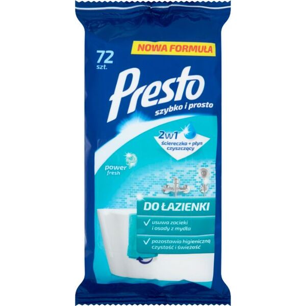 Presto Chusteczki presto nasączone do łazienki 72/p 6621752 5900095011460