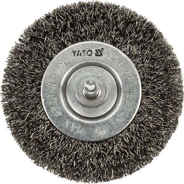 Yato szczotka tarczowa z trzpieniem drut karbowany stalowy INOX 75mm (YT-47568) 6636244 5906083057441