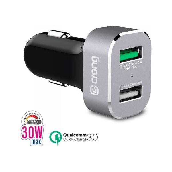 Ładowarka Crong Power 2x USB-A 3 A  (CRG-PWRC-USB30-ALU) 6640103 5907731982467