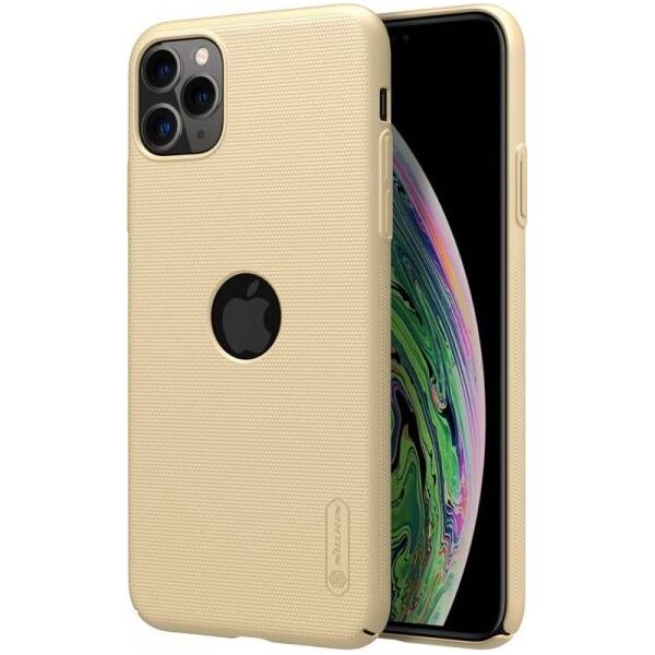 Nillkin Nillkin Super Frosted Shield - Etui Apple iPhone 11 Pro Max z wycięciem na logo (Golden) 6644716 6902048186583