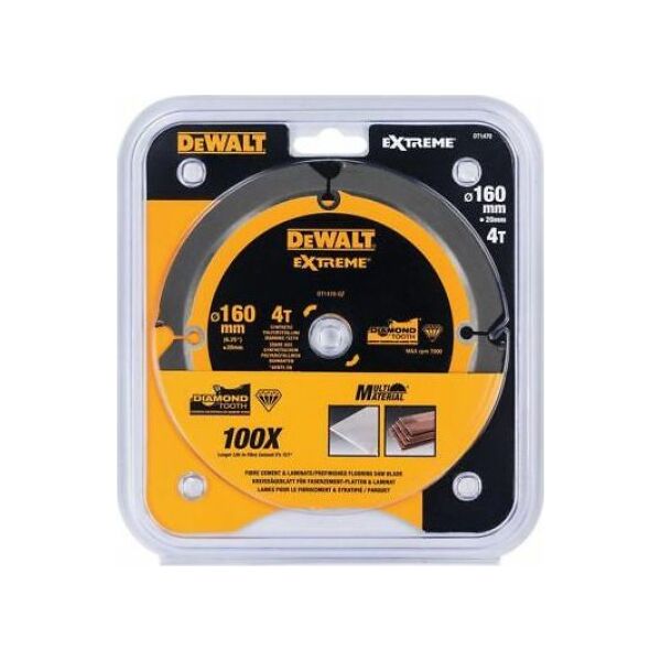 Dewalt piła tarczowa 160x20mmx4z Fibre Cement (DT1470-QZ) 6665034 5035048540916