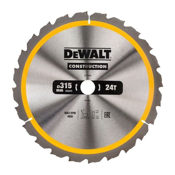 Dewalt piła tarczowa 315x30mm x 24 zębów (DT1961-QZ) 6665037 5035048095782