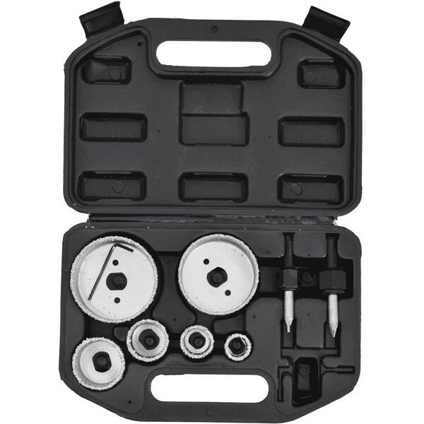 AWTools zestaw otwornic wolframowych do glazury 9 elementów 22-73 mm (AW47320) 6701612 5903041036494