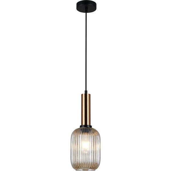 Lampa wisząca Italux Antiola nowoczesna czarny  (PND-5588-1M-BRO+AMB) 6889808 5900644311430