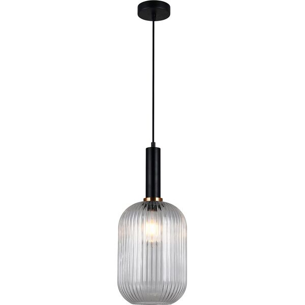Lampa wisząca Italux Antiola nowoczesna czarny  (PND-5588-1L-BK+CL) 6889814 5900644311348