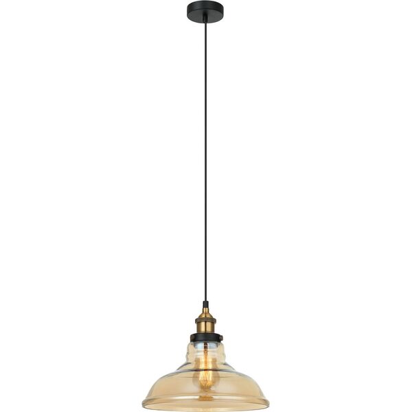 Lampa wisząca Italux Hubert retro czarny  (MDM-2381/1 GD+AMB) 6889875 5902854532049