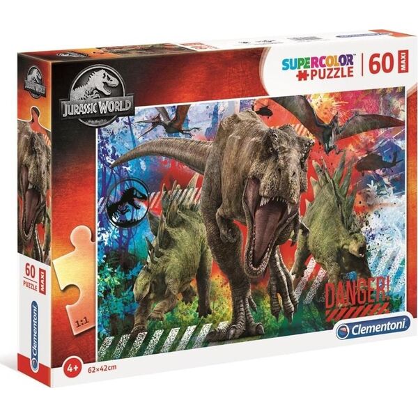 Clementoni Puzzle 60 elementów Maxi Jurassic World (26456) 6948055 8005125264568