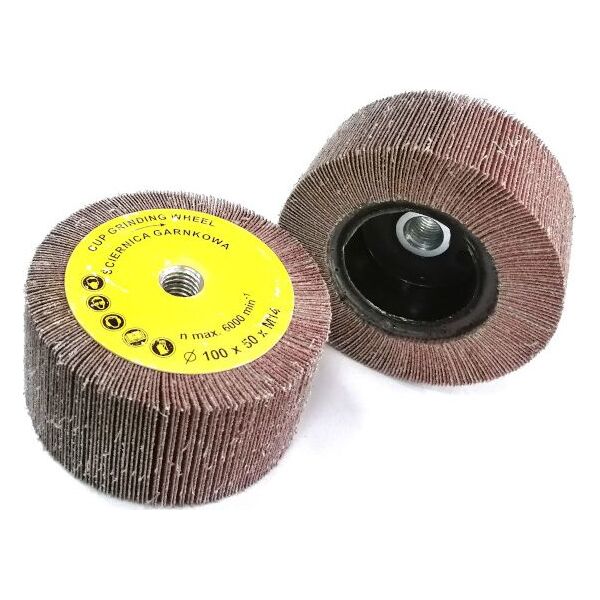 Glob ściernica garnkowa 100x50mm z gwintem M14 z płótna ściernego 60 (GLOB-SG-10050M14-P060) 7094479 5903707501823