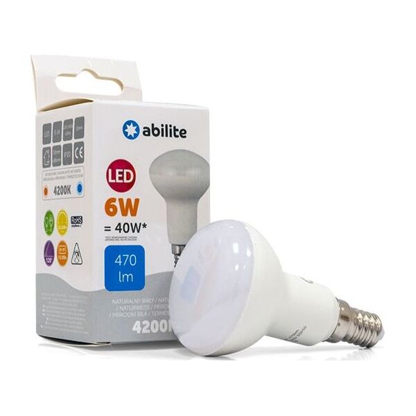 Abilite ŻARÓWKA LED ABILITE REFLEKTOROWA B.NEUTRALNA E14 6W/230V 470LM R50 7316622 5901583549038