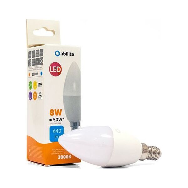 Abilite ŻARÓWKA LED ABILITE ŚWIECZKA MLECZNA B.CIEPŁA E14 8W/230V 640LM C37 7316629 5901583549106