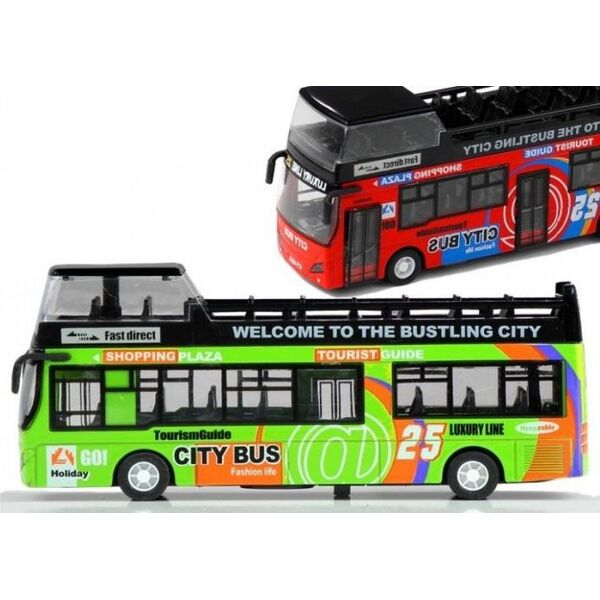 Lean Sport Autobus Piętrowy Turystyczny 1:32 Otwierane Drzwi Zielony 7345124 5902808154068