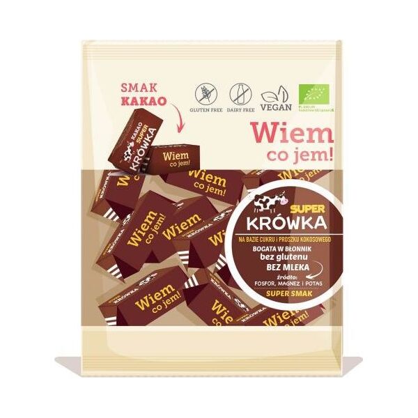 SUPER KRÓWKA Krówki bezmleczne kakaowe bezglutenowe BIO 150 g Super Krówka 7440915 5906874505014