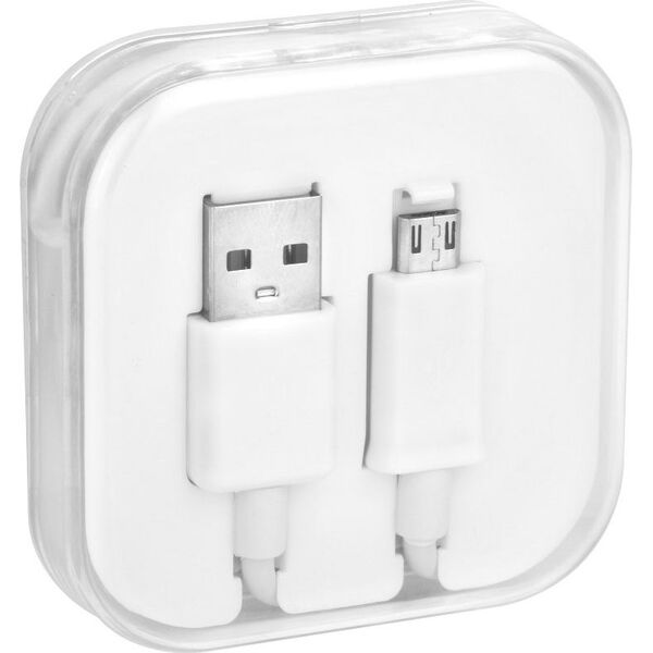 Kabel USB Partner Tele.com USB-A - microUSB 1 m Biały 7499018 5901737845276