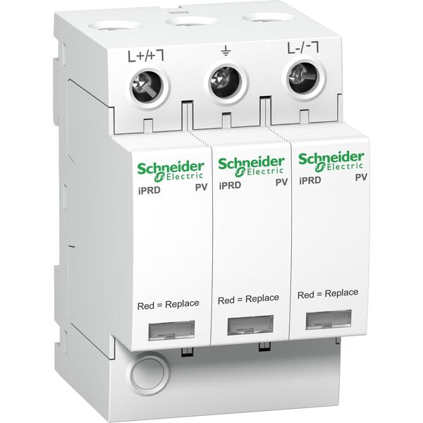 Schneider Electric Ogranicznik przepięć PV iPRD-DC40r-T2-3-1000 3-biegunowy Typ2/C 65 kA ze stykiem A9L40281 7564088 3606480506673