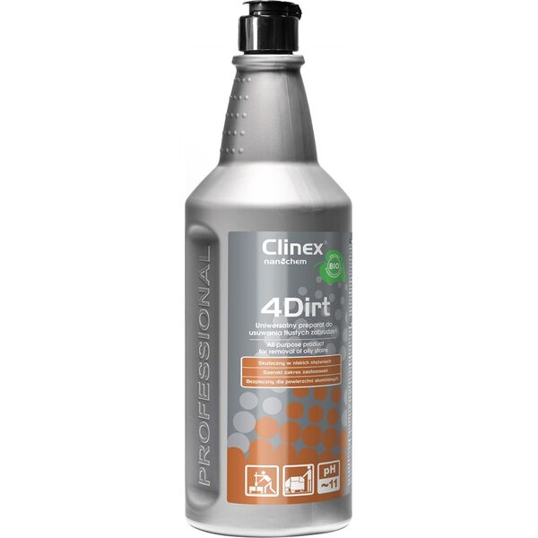 Clinex Preparat 4Dirt do usuwania tłustych zabrudzeń 1 L 8013506 5907513273196