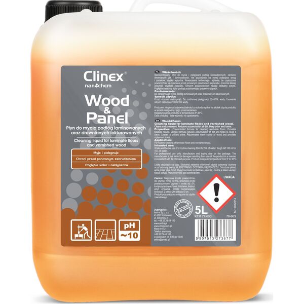 Clinex Płyn do mycia drewnianych podłóg i paneli CLINEX Wood&Panel 5L, skoncentrowany 8013519 5907513273677